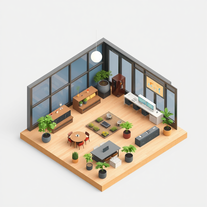 Professional new 3d isometric modern office designer in the world.