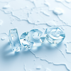 Professional writing of a 3d word on 3d ice icon