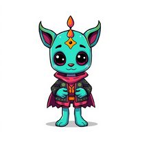 Psychedelic design cartoon character