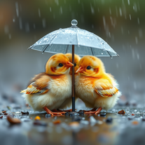 Rainbow-colored chicks