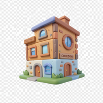 3D cartoon Building