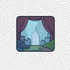 Realistic printable backdrop artwork icon