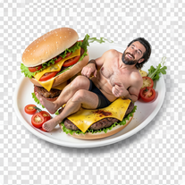 Reclining on the Colossal Cheeseburger Melt