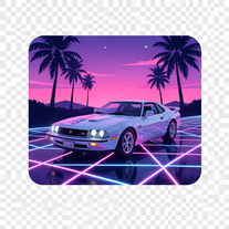 Retro 80s Synthwave Car
