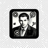 Retro halftone master icon