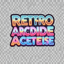Retro Neon Arcade letter text