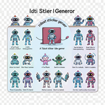 robot sticker idea gener