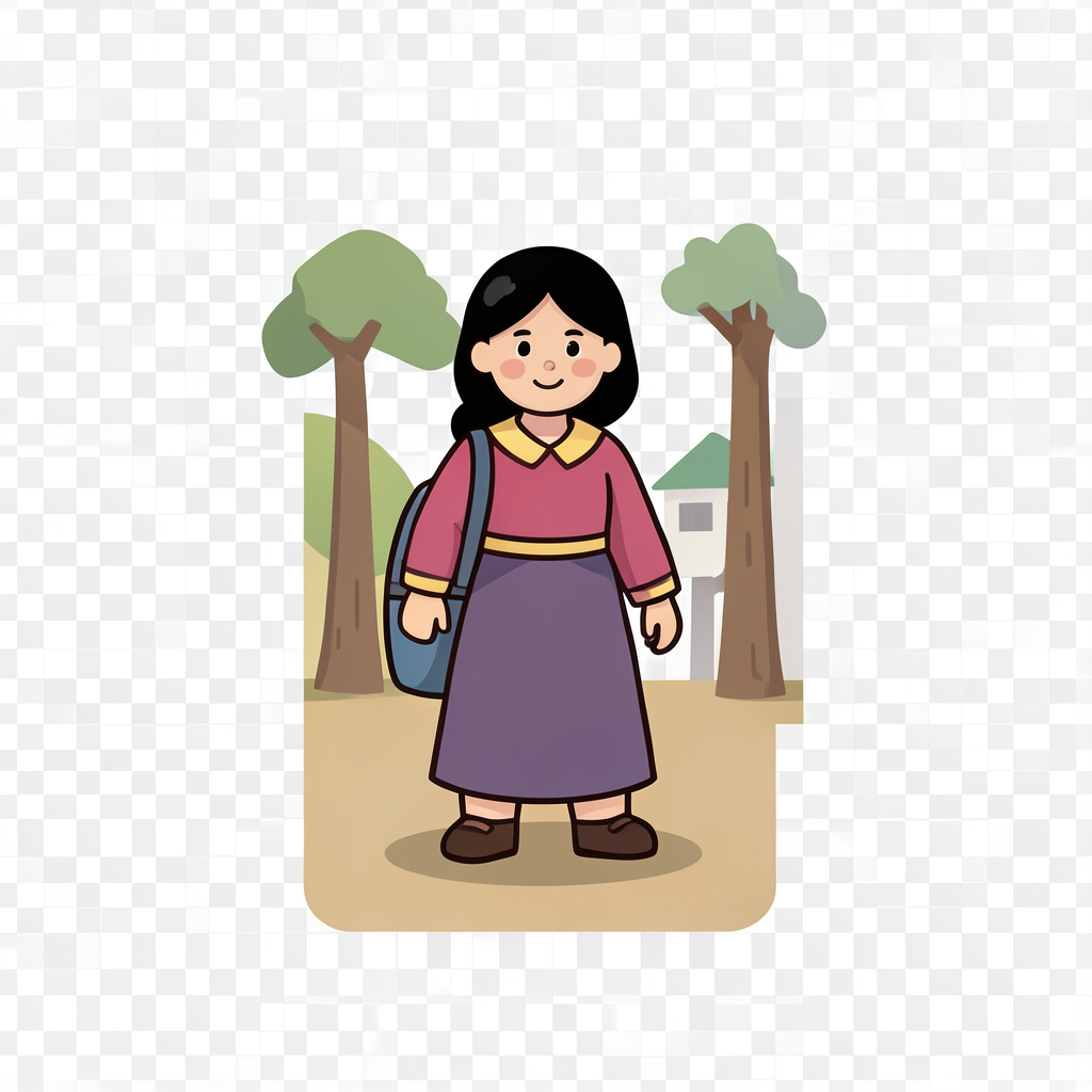 School girls  from village