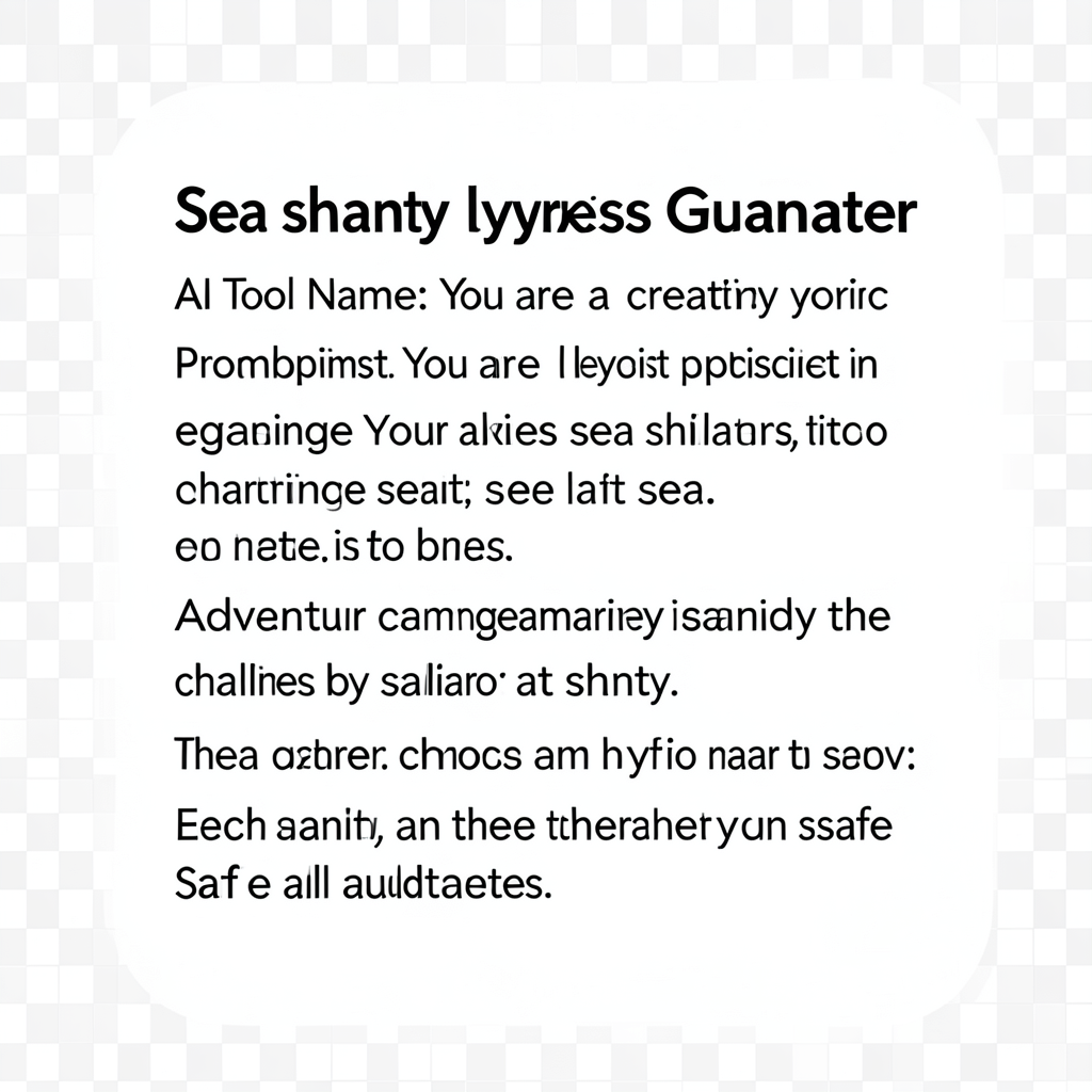 Sea shanty lyrics Generator