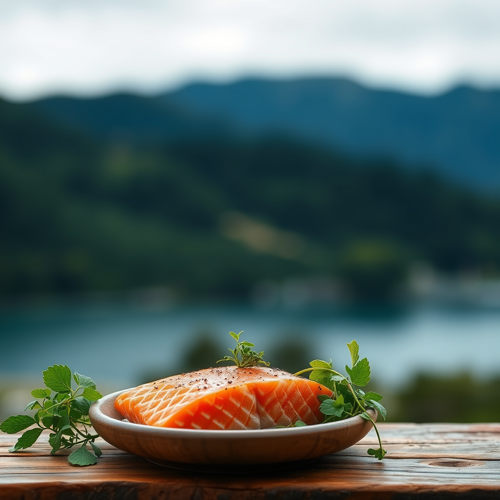 Seeking out seasonal herbs for Nana's organic salmon gifts.