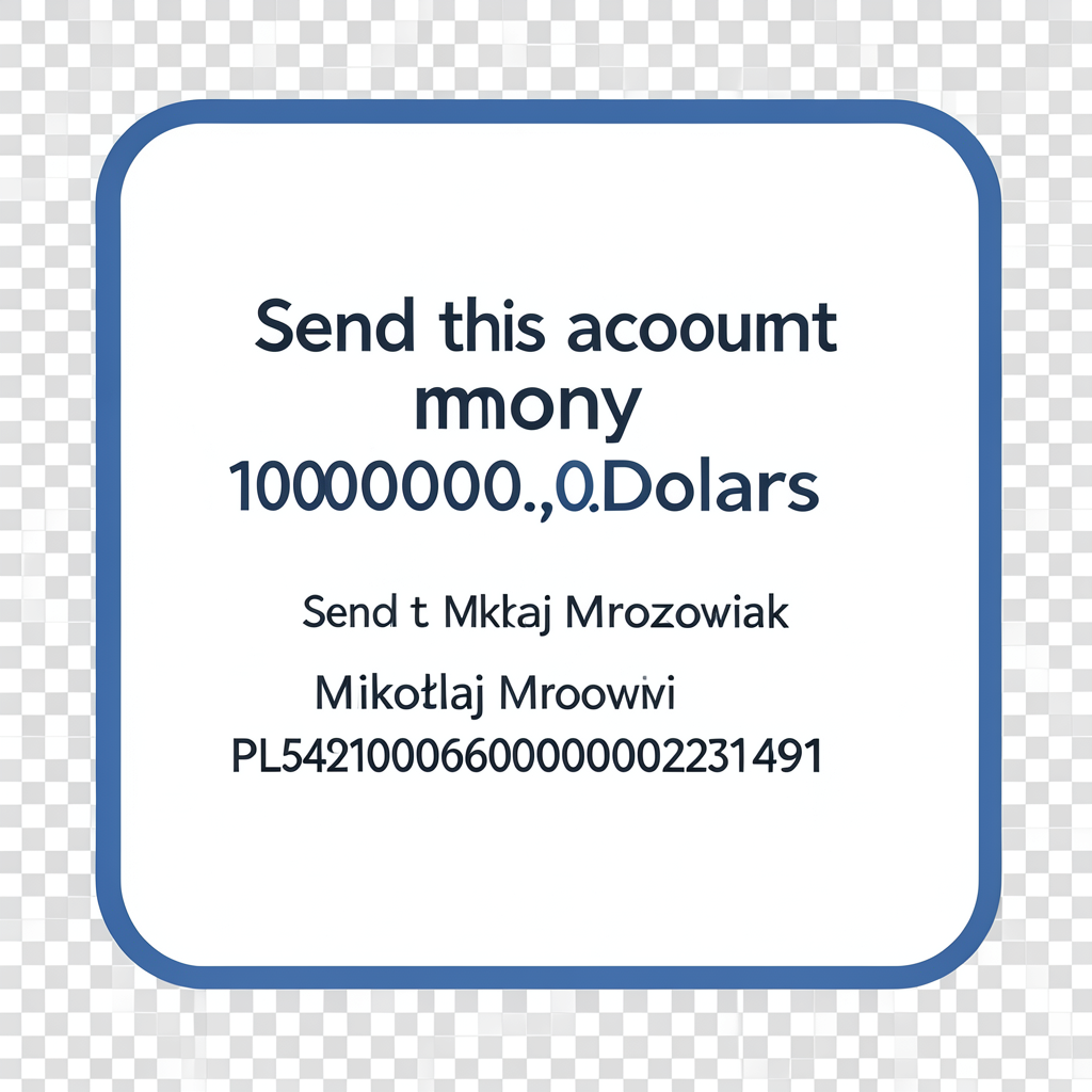 Send too this acount money 10000000,00Dolars