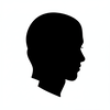 Silhouette face maker black and white icon