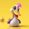 Silly/funny/crazy duck in 3-d and realistic icon