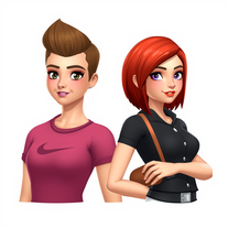 sims 3 male female charac with hair color