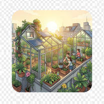 Solarpunk Greenhouse Utopia