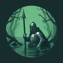 soldato medievale intrappolato in palude