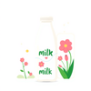 Spring milk product and packaging design icon