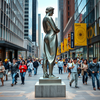 stainless steel statue in the city icon