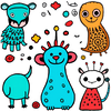 strange doodle art icon