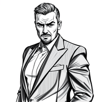 Striking Charcoal Sketch of Mafia