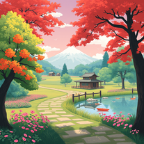 Studio Ghibli’s {{Hand-Painted true pastoral style}} art generator