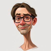 Stylized Confidence – Semi-Realistic Caricature Portrait