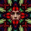 Symmetrical abstract  pattern in a stereogram icon