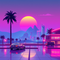 Synthwave future generator icon