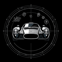 Technical scematic retro racer