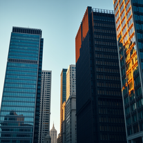 The Last Light on Urban Skyscrapers Genre: Architecture/Abstract