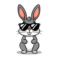 CARTOON BUNNY IN SUNGLASSES