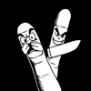 two human fingers fight icon