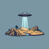 ufo landscape idea gener icon