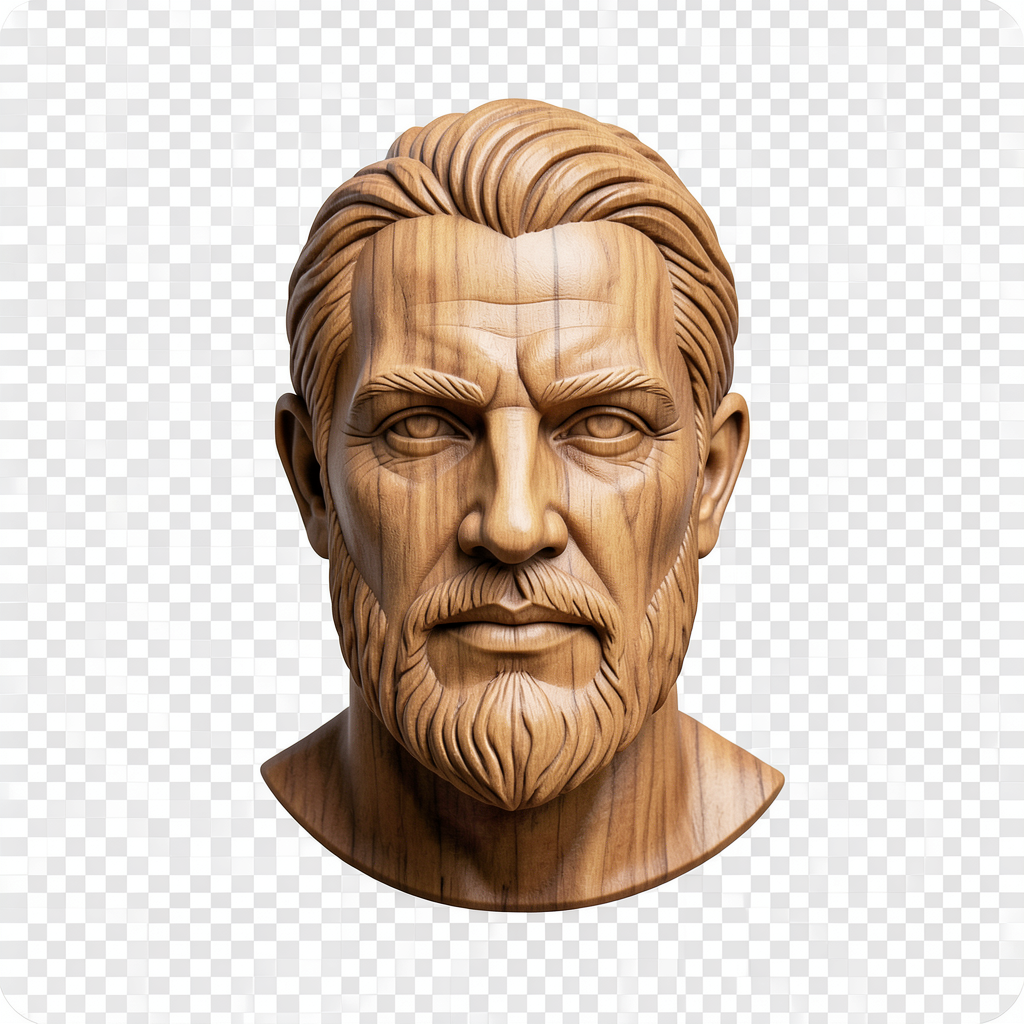 Ultra-Realistic Walnut Relief Portrait