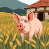 un maiale che mangia il grano icon