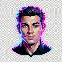 Low-Poly Neon NFT Portrait