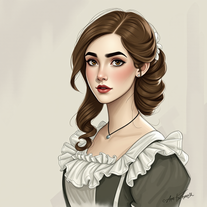 Victorian age sketch portrait