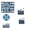 video flat icons generator icon