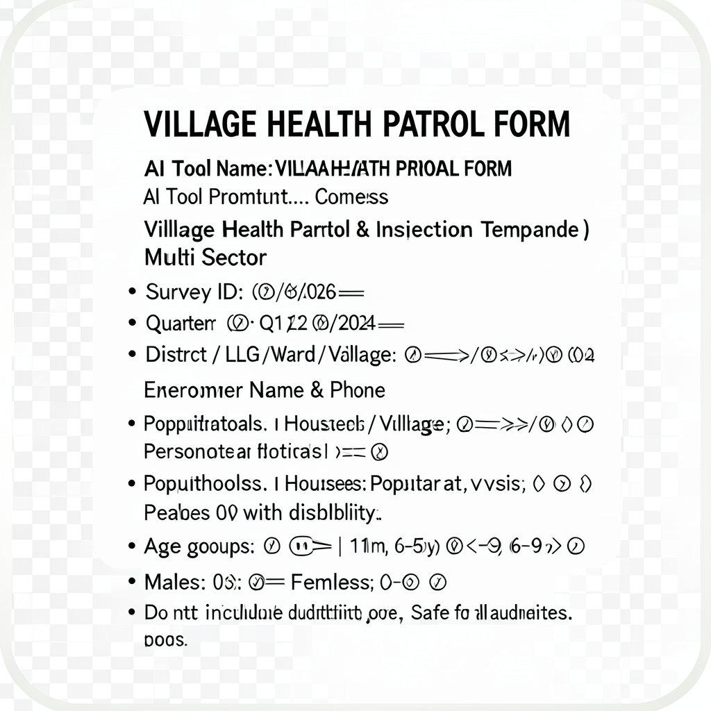 VILLAGE HEALTH PATROL FORM