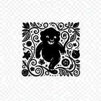 Vintage hand drawn doodle black silhouette design for t shirt