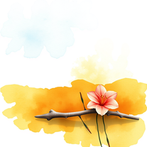 watercolor and oil ink painting