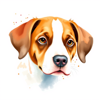 Watercolor Dog Portrait