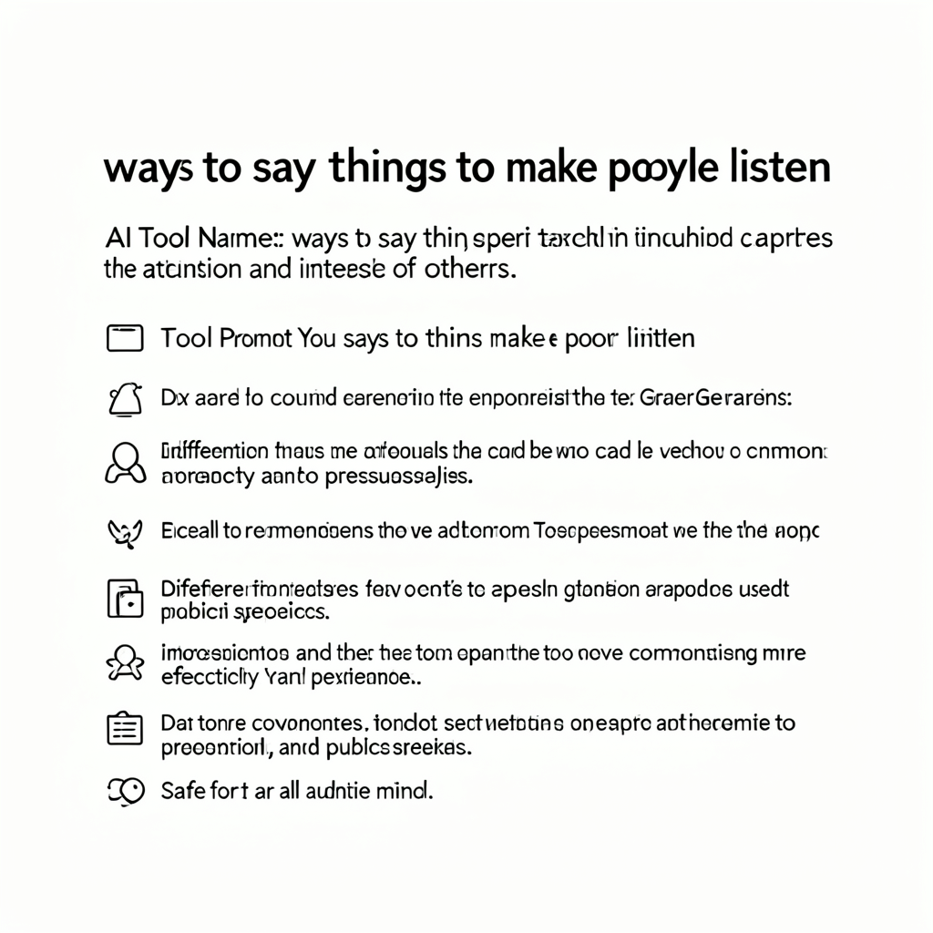 ways to say things to make people listen