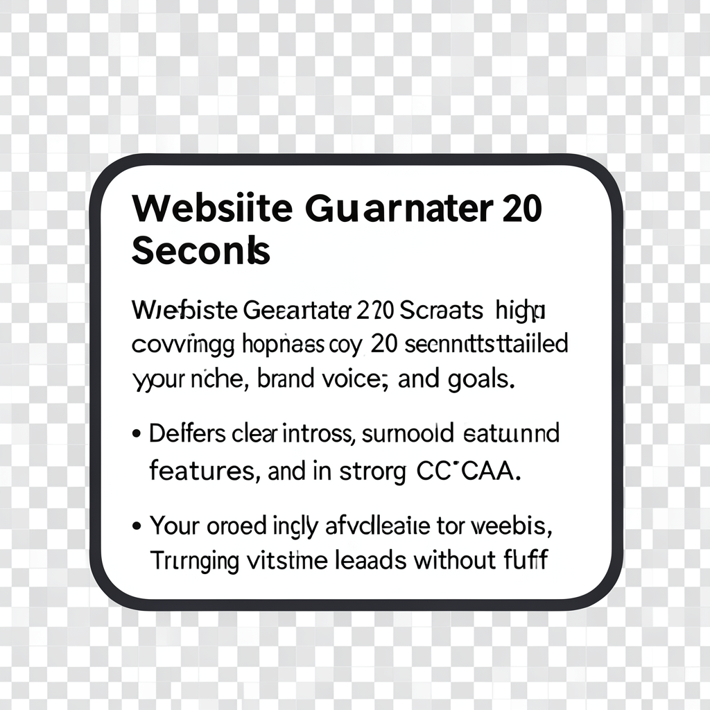 Website Generator 20 Seconds
