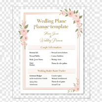 Wedding planner template