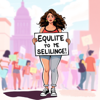 Woman Holding Emty Sign