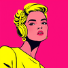 yellow pop art icon