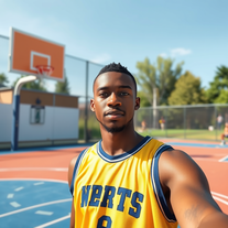 Yourselfie outdoor basketball cour