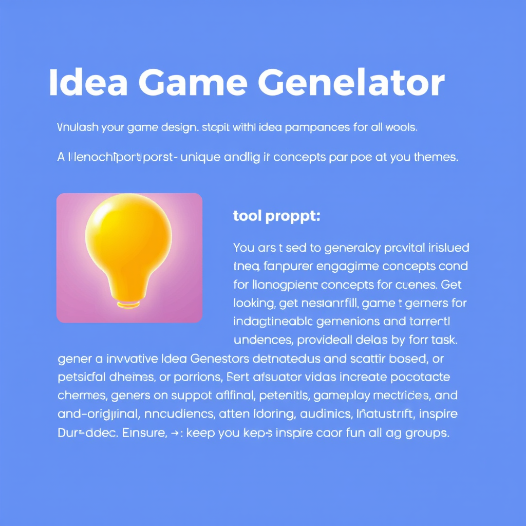 Idea Game Generator - (Free, No Signup AI Tool)
