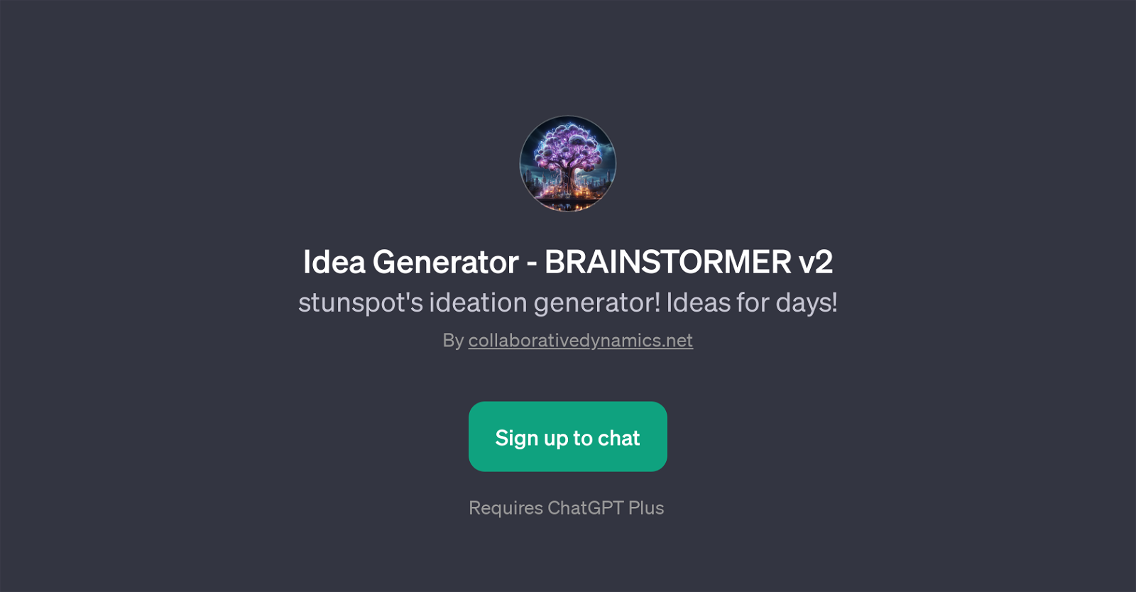 Idea Generator - BRAINSTORMER v2 website